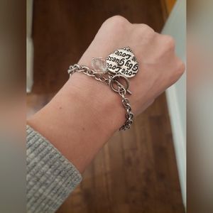 Guess heart charm link bracelet